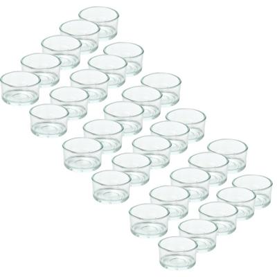 Trend Candles theelichthouder - 30x - glas - transparant - 4x3 cm - waxinelicht