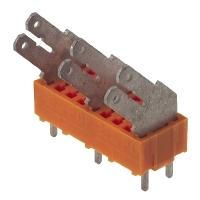 Weidmüller 9512160000 Splitter voor platte connectoren Insteekbreedte: 6.3 mm Insteekdikte: 0.8 mm 135 ° Deels geïsoleerd Oranje, Zilver 50 stuk(s)