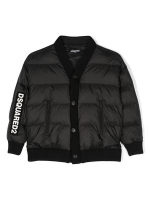 DSQUARED2 KIDS veste matelassée à patch logo - Noir