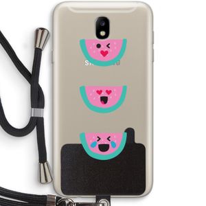 Smiley watermeloen: Samsung Galaxy J7 (2017) Transparant Hoesje met koord
