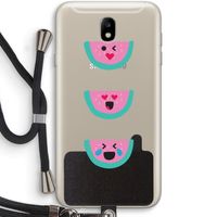 Smiley watermeloen: Samsung Galaxy J7 (2017) Transparant Hoesje met koord