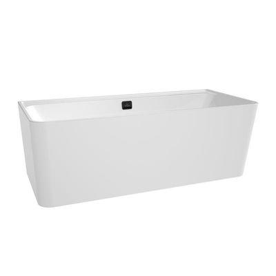 Villeroy & Boch Collaro half vrijstaand half vrijstaand bad - 180x80cm - rechthoek overloop mat zwart Acryl Glans Wit uba180cor9cs00vn01