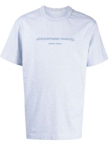 Alexander Wang t-shirt pailleté à logo en relief - Bleu