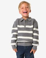 HEMA Kindertrui gebreid strepen donkergrijs (donkergrijs)