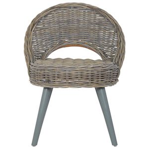 The Living Store Kubu Rattan Fauteuil - Grijs - 60 x 60 x 79 cm (B x D x H) - Comfortabel en Duurzaam