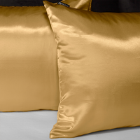 Kussenslopen Silk Satin Goud: - Dekbed-Discounter.nl