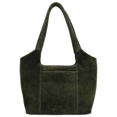 Hide & Stitches Suède Shopper/Handtas Brazos Olijf