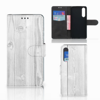 Huawei P30 Book Style Case White Wood - thumbnail