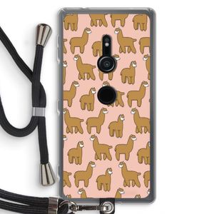 Alpacas: Sony Xperia XZ2 Transparant Hoesje met koord
