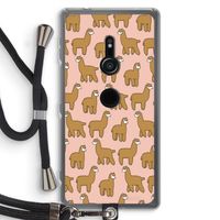 Alpacas: Sony Xperia XZ2 Transparant Hoesje met koord