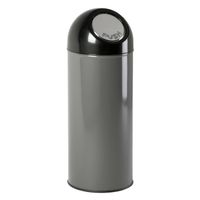 V-part - Afvalbak met pushdeksel 55 ltr - Steel Plastic - metallic, zwart - thumbnail