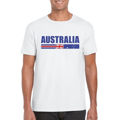 Wit Australie supporter t-shirt voor heren
