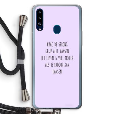 Sprong: Samsung Galaxy A20s Transparant Hoesje met koord