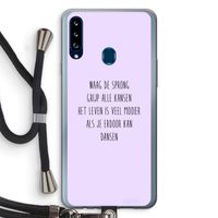 Sprong: Samsung Galaxy A20s Transparant Hoesje met koord