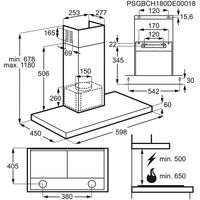 Zanussi ZHB62670XA afzuigkap Muurmontage Roestvrijstaal 600 m³/uur C - thumbnail