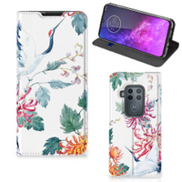 Motorola One Zoom Hoesje maken Bird Flowers - thumbnail