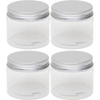 Kleine weckpot / inmaakpot - 4x - 150 ml - kunststof - met schroefdeksel - 7 x 6 cm