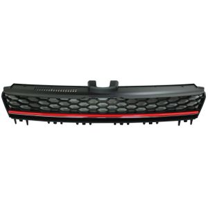 Embleemloze GTi-Look Grill Volkswagen Golf VII 2012- Zwart/Rood DXSG702BR