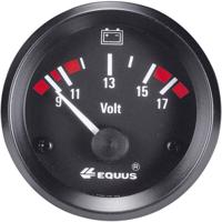 Equus 842060 Inbouwmeter (auto) Voltmeter Meetbereik 9 - 17 V Standart Geel, Rood, Groen 52 mm