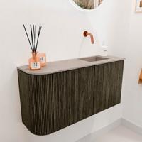 Toiletmeubel Mondiaz Joya Dlux | 81.6 cm | Meubelkleur Shadow | Faye wastafel Saba Wasbak Rechts | Zonder kraangat(en)