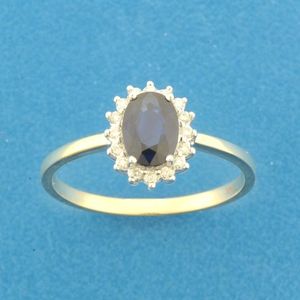 TFT Ring Saffier En Diamant 0.11ct H SI Bicolor Goud