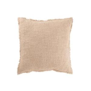 J-Line kussen Gerafelde Randen - katoen|polyester - beige