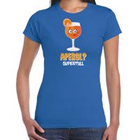 Apres ski t-shirt voor dames - aperol supertoll - blauw - apres ski/wintersport - aperol spritz - thumbnail