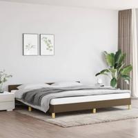Bedframe zonder matras stof donkerbruin 200x200 cm