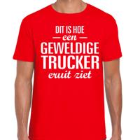 Cadeau T-Shirt heren - rood - Awesome trucker - vrachtwagenchauffeur
