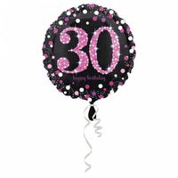 FolieBallon 30 jaar happy birthday pink 43cm