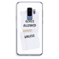 No Girls Allowed Unless: Samsung Galaxy S9 Plus Transparant Hoesje