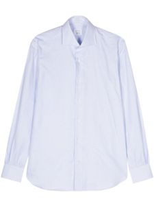 Mazzarelli chemise en coton à fines rayures - Bleu