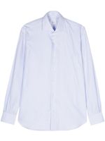 Mazzarelli chemise en coton à fines rayures - Bleu - thumbnail