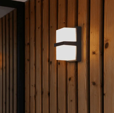 Buitenlamp zwart led Stella gevelverlichting donkergrijs gevelverlichting 19 cm