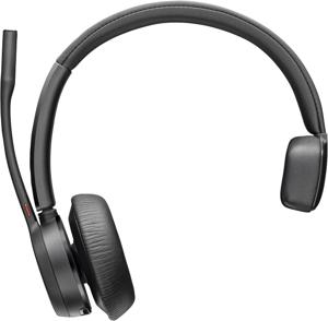 HP Poly Voyager 4310 MS Teams Headset On Ear headset Computer Bluetooth Mono Zwart Volumeregeling
