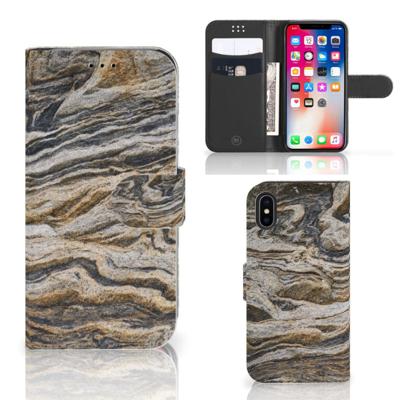 Apple iPhone X | Xs | Bookcase | Steen | Portemonnee hoesje