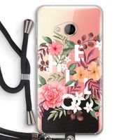 Hello in flowers: HTC U Play Transparant Hoesje met koord