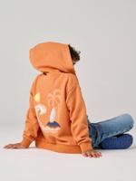 Sweater met rits voor jongens met capuchon sinaasappel