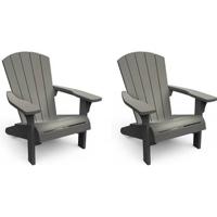 Keter Troy Adirondack Tuinstoel - set van 2 - 85x80x96.5cm - Grafiet