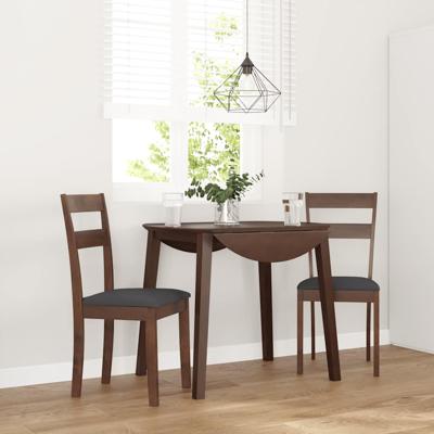 Eetkamerstoelen met kussens 2 st massief hout rubber bruin