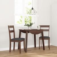 Eetkamerstoelen met kussens 2 st massief hout rubber bruin