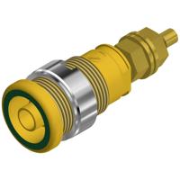 SKS Hirschmann SEB 2600 G M4 Veiligheids-labconnector, female Bus, inbouw verticaal Stift-Ø: 4 mm Groen, Geel 1 stuk(s)