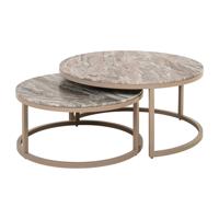 Richmond Ronde Salontafel 'Fairfax' Marmer, Set van 2 stuks