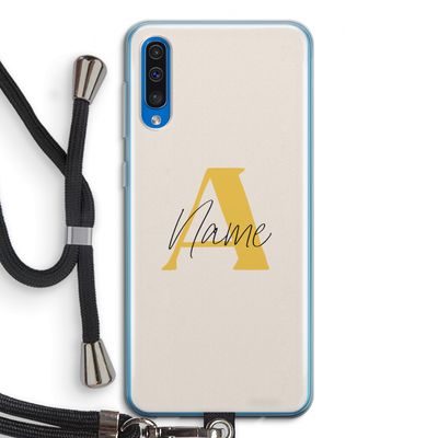 Amber Script: Samsung Galaxy A50 Transparant Hoesje met koord