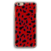 Red Leopard: iPhone 6 / 6S Transparant Hoesje