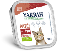 Yarrah natvoer kat kuipje pate graanvrij bio rund 16x100gr
