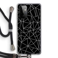 Geometrische lijnen wit: Samsung Galaxy A72 5G Transparant Hoesje met koord