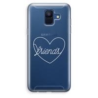 Friends heart pastel: Samsung Galaxy A6 (2018) Transparant Hoesje