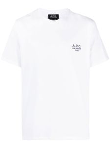 A.P.C. t-shirt en coton à logo imprimé - Blanc