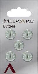 Milward Glitter Knoop Lichtgroen 12mm (5 stuks)